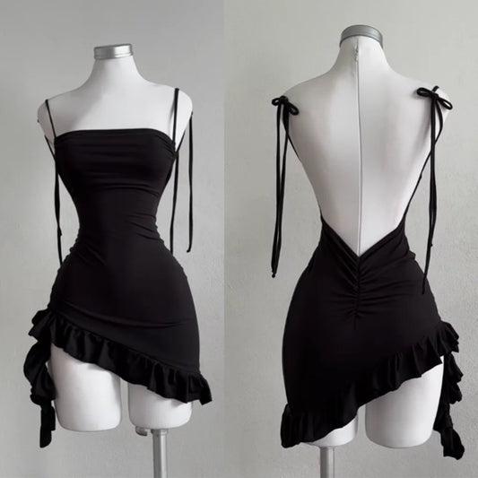 Vestido Tendência Y2K – Cintura Alta, Sem Costas e Perfeito para Mulheres Ousadas