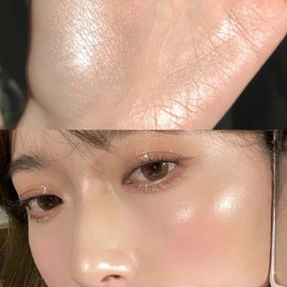 Bastão de Sombra e Iluminador 2 em 1 – Efeito Matte + Glow em Branco e Prata para Olhar Iluminado