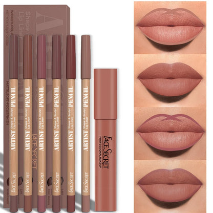 Conjunto Luxo para Lábios – 7 Itens Foscos e à Prova d’Água para Maquiagem Impecável o Dia Todo