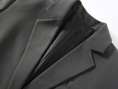 Blazer Feminino Preto com Botão Único – Office Fashion com Estilo Y2K e Toque Coreano