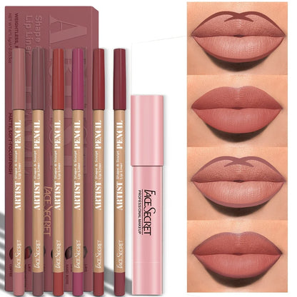 Conjunto Luxo para Lábios – 7 Itens Foscos e à Prova d’Água para Maquiagem Impecável o Dia Todo