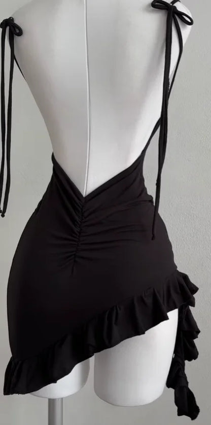 Vestido Tendência Y2K – Cintura Alta, Sem Costas e Perfeito para Mulheres Ousadas